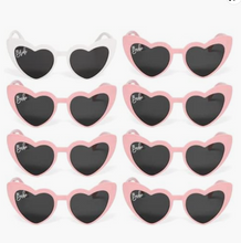 Load image into Gallery viewer, Effortless Events Bachelorette Sunglasses, Bridesmaid Sunglasses, Heart White & Pink Bride Sunglasses for Bachelorette Part