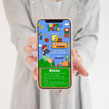 Load image into Gallery viewer, Mario Bros Birthday Invite | Super Mario Brothers Birthday Invitation | Mario Brothers Birthday Invitation | Mario Cart Birthday