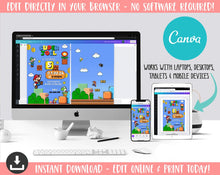 Load image into Gallery viewer, Mario Bros Birthday Invite | Super Mario Brothers Birthday Invitation | Mario Brothers Birthday Invitation | Mario Cart Birthday