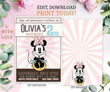 Load image into Gallery viewer, Girl Birthday Invite | Printable 2nd Birthday Invitation | Girl Birthday | 2nd Girl Birthday Invite | Girl Birthday Party