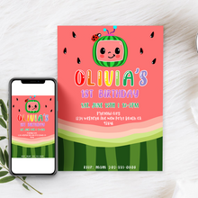 Load image into Gallery viewer, Digital Cocomelon Birthday invitation | Cocomelon invites | E-invite | Digital invite | Card Invite | 2nd birthday | Girl Birthday
