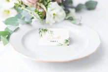 Load image into Gallery viewer, Effortless Events 50 Pack Premium Place Cards for Table Setting, Eucalyptus Table Tent Cards for Seating, Matte Finish Name Place Cards, Perfect for Weddings, Dinner Parties, Banquets 2” x 3.5”