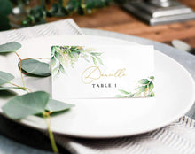 Load image into Gallery viewer, Effortless Events 50 Pack Premium Place Cards for Table Setting, Eucalyptus Table Tent Cards for Seating, Matte Finish Name Place Cards, Perfect for Weddings, Dinner Parties, Banquets 2” x 3.5”