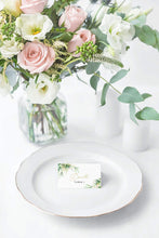 Load image into Gallery viewer, Effortless Events 50 Pack Premium Place Cards for Table Setting, Eucalyptus Table Tent Cards for Seating, Matte Finish Name Place Cards, Perfect for Weddings, Dinner Parties, Banquets 2” x 3.5”