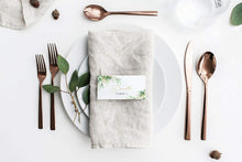 Load image into Gallery viewer, Effortless Events 50 Pack Premium Place Cards for Table Setting, Eucalyptus Table Tent Cards for Seating, Matte Finish Name Place Cards, Perfect for Weddings, Dinner Parties, Banquets 2” x 3.5”