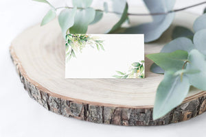 Effortless Events 50 Pack Premium Place Cards for Table Setting, Eucalyptus Table Tent Cards for Seating, Matte Finish Name Place Cards, Perfect for Weddings, Dinner Parties, Banquets 2” x 3.5”