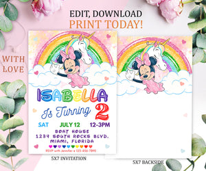 Girl Birthday Invite | Printable 2nd Birthday Invitation | Girl Birthday | 2nd Girl Birthday Invite | Girl Birthday Party