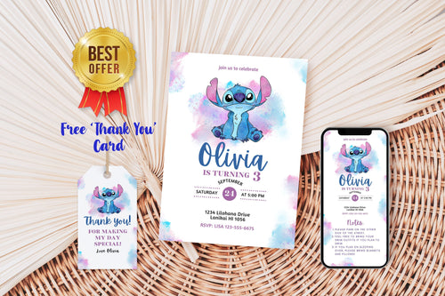 Stitch 626 Birthday Invitation | Stitch Party | Stitch Party Invite | Beach party Invite | Birthday Pool Party Invite | Digital Invitation