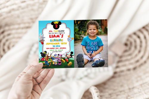 Mouse Boy Birthday Invite | 2nd Birthday Invitation | Boy Birthday Theme | Digital Birthday Invite | Birthday Invite Template | Editable