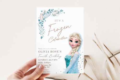 Frozen Birthday Invitation | Elsa Birthday Invitation | Elsa Party | Invite | Editable Birthday Template Instant Download | Frozen 4