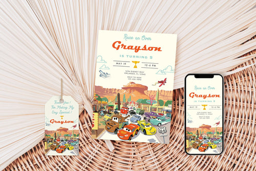 Cars Birthday Party Invitation | Cars Lightning Birthday Invite | McQueen Birthday Party Invitation | Boy 5th Birthday Party Invite |