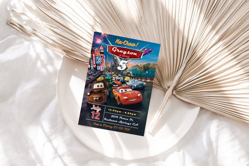Cars Birthday Party Invitation | Cars Lightning Birthday Invite | McQueen Birthday Party Invitation | Boy 5th Birthday Party Invite |