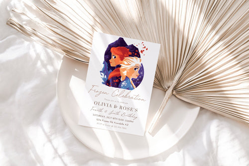 Frozen Birthday Invitation | Elsa Birthday Invitation | Elsa Party | Siblings Birthday Invitation | Joint invitation
