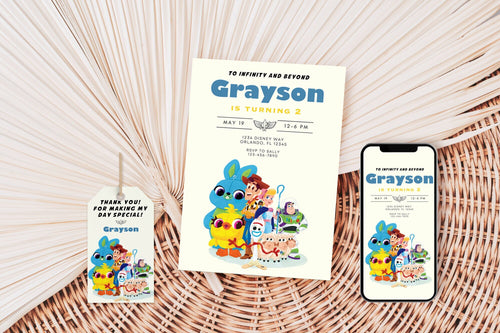 Two infinity and Beyond | Digital Birthday invitation | Kids Birthday invites | E-invite | Digital invite | Card Invite | Boy birthday