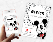 Load image into Gallery viewer, Mickey Mouse Birthday Invite | Printable Mickey Mouse Invitation | Modern Mickey Mouse Invitation | Mickey Mouse Décor | Disney Birthday Theme