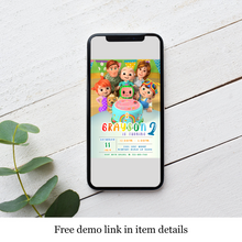 Load image into Gallery viewer, Digital Cocomelon Birthday invitation | Cocomelon invites | E-invite | Digital invite | Card Invite | Boy birthday | Girl Birthday