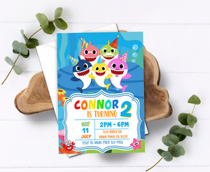 Baby Shark Birthday Invitation // Baby Shark Boy Birthday Invitation // Baby Shark Boy Invitation // Baby Shark // Boy Baby Shark Invite //