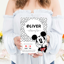 Load image into Gallery viewer, Mickey Mouse Birthday Invite | Printable Mickey Mouse Invitation | Modern Mickey Mouse Invitation | Mickey Mouse Décor | Disney Birthday Theme