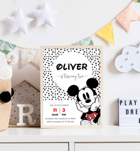 Load image into Gallery viewer, Mickey Mouse Birthday Invite | Printable Mickey Mouse Invitation | Modern Mickey Mouse Invitation | Mickey Mouse Décor | Disney Birthday Theme