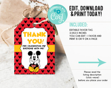 Load image into Gallery viewer, Mickey Mouse Birthday Invite | 2nd Birthday Invitation | Oh Twodles | Mickey Mouse Birthday Theme | Disney Birthday Invite | MICKEY Mouse Party