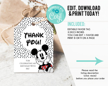 Load image into Gallery viewer, Mickey Mouse Birthday Invite | Printable Mickey Mouse Invitation | Modern Mickey Mouse Invitation | Mickey Mouse Décor | Disney Birthday Theme